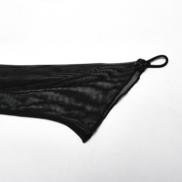 Langes PUNK RAVE Neckholder-Kleid Sublimity of Darkness in Meerjunfrau-Linie