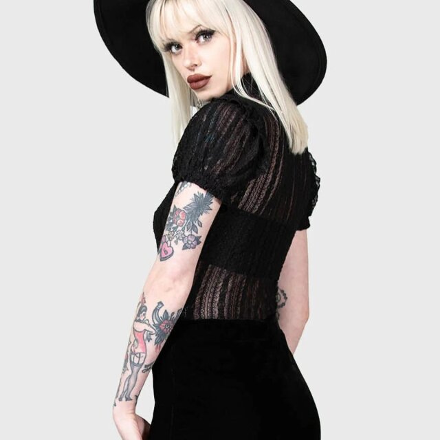 KILLSTAR Elenas Choice Lace Collar Bluse L