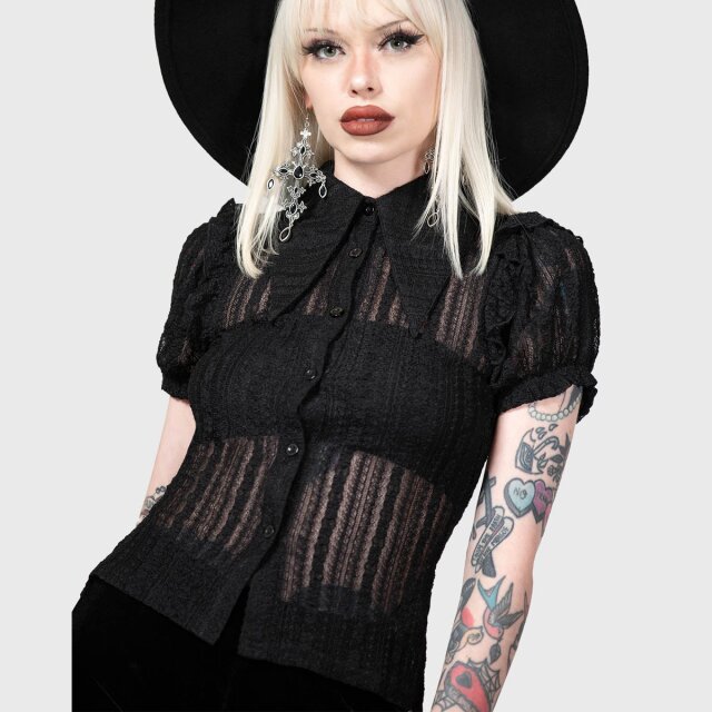 KILLSTAR Elenas Choice Lace Collar Bluse L