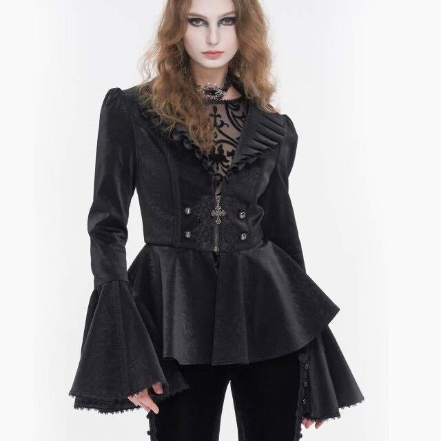 Devil Fashion Schößchenjacke Amore dOmbra mit Trompetenärmeln XXL