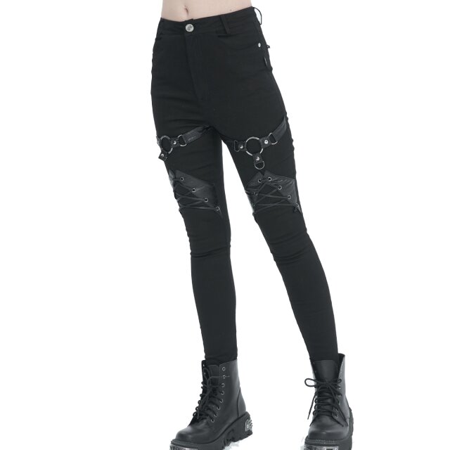 Skinny Stretch-Jeans Sacred Myth mit Riemen