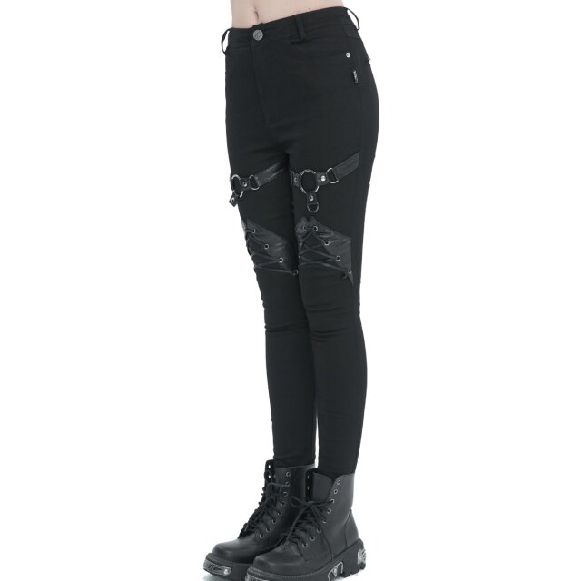 Skinny Stretch-Jeans Sacred Myth mit Riemen