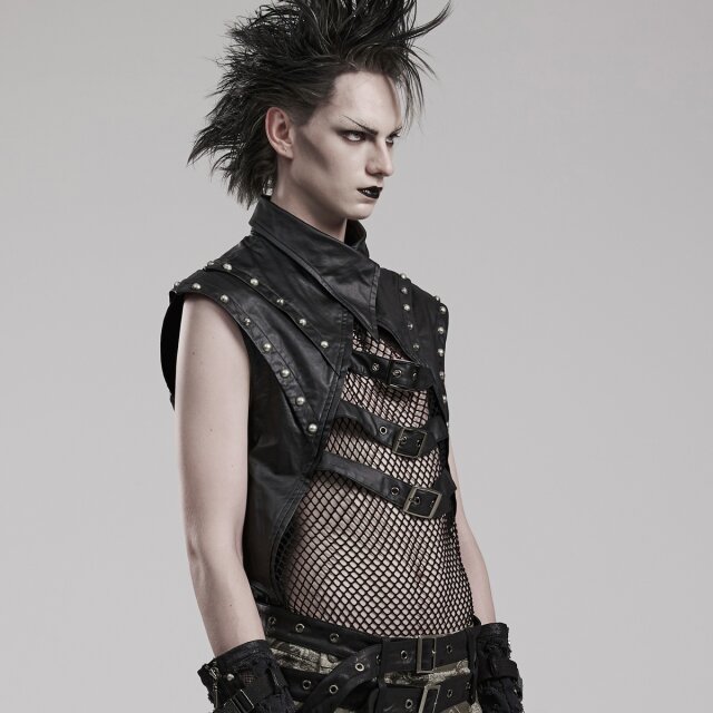 Post-apocalypse shirt Throne of Aegon with mesh and faux leather details
