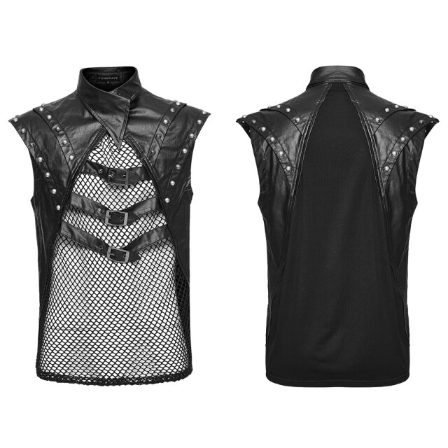 Post-apocalypse shirt Throne of Aegon with mesh and faux leather details