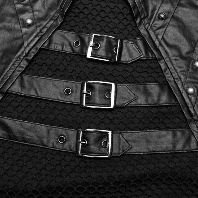 Postapokalypse Shirt Throne of Aegon mit Netz und Kunstleder-Details