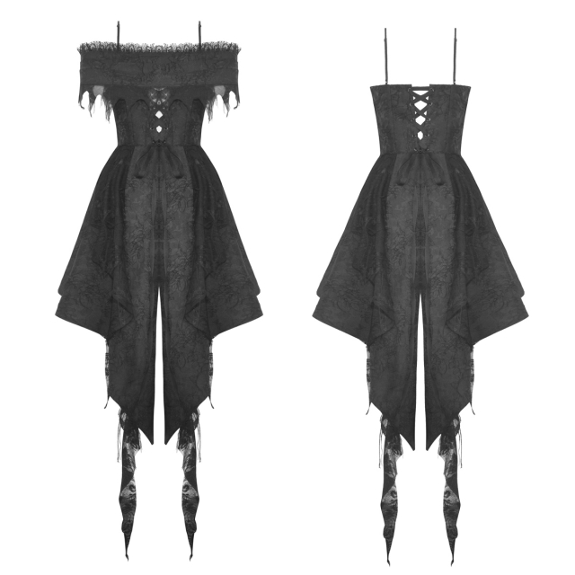 Tapered hi-low dress Lilith with straps