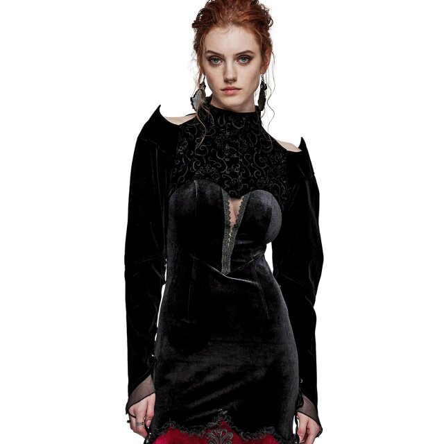 PUNK RAVE Samt Bolero Firefly mit Schulterspitzen XXL