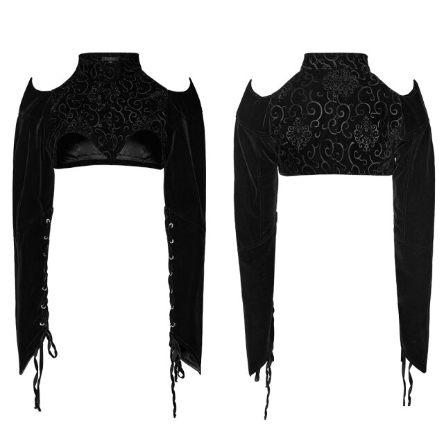 PUNK RAVE Samt Bolero Firefly mit Schulterspitzen XXL