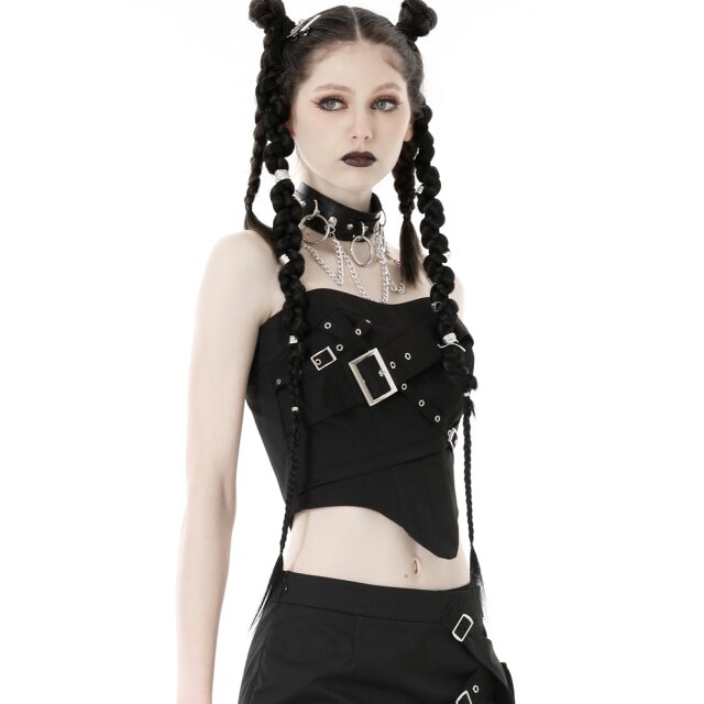 Belly-free punk corset top Birth of the Parasite