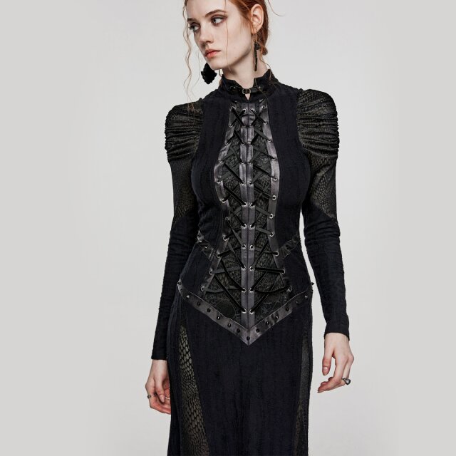 Langes PUNK RAVE Postapokalypse Kleid Laenor 4XL