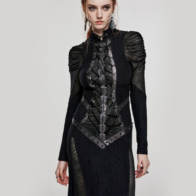 Langes PUNK RAVE Postapokalypse Kleid Laenor 4XL