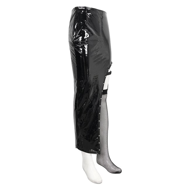 Asymmetric PVC skirt Dominia with chain