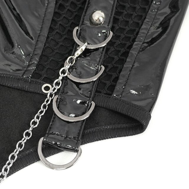 Asymmetric PVC skirt Dominia with chain