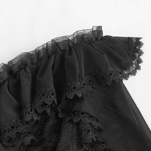 Elegantes, semi-transparentes Mesh Shirt Tempt Me Tonight mit Rüschen