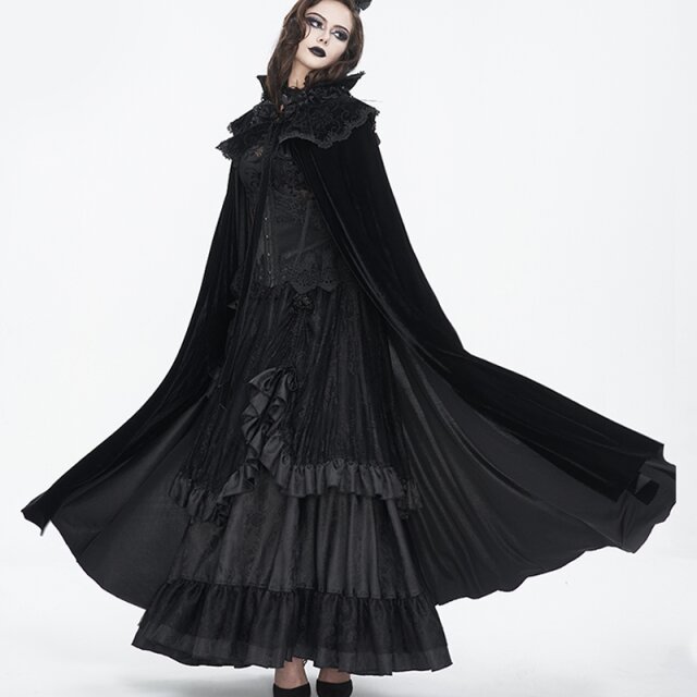 Long unisex gothic velvet cape Reign in Blood