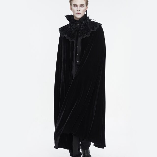 Long unisex gothic velvet cape Reign in Blood