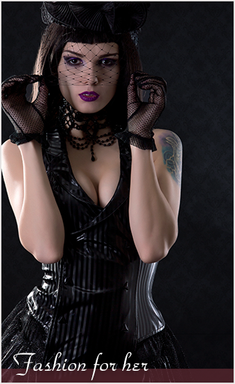 Fancy gothic and steampunk fashion for women from top brands like PUNK RAVE and Killstar