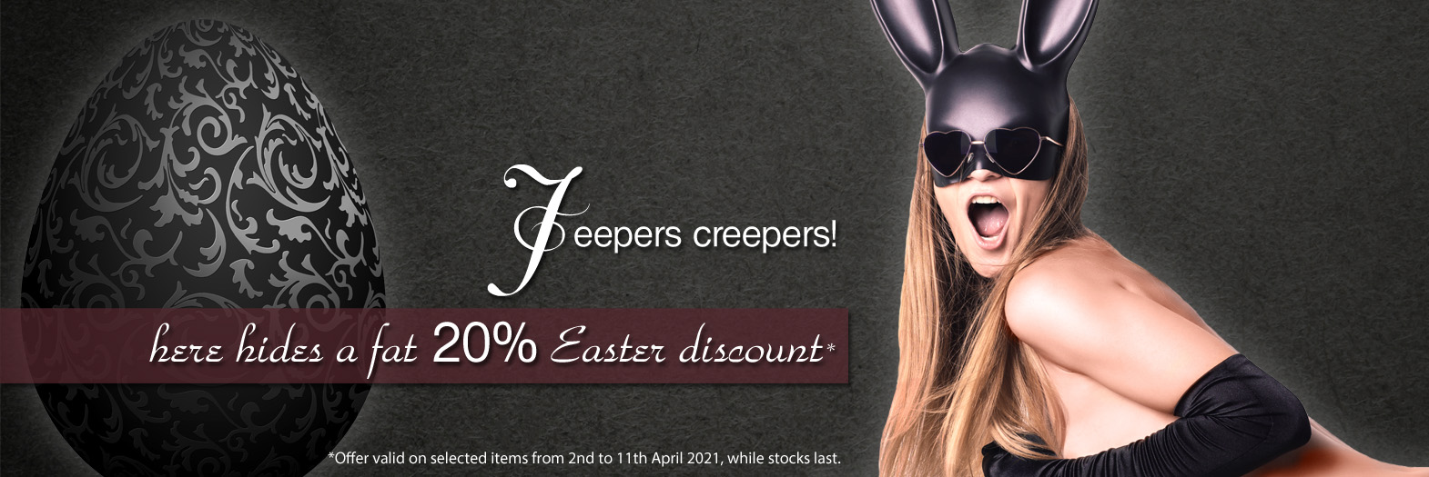 20 percent Easter discount on hip Gothic fashion from brands like PUNK RAVE and KILLSTAR